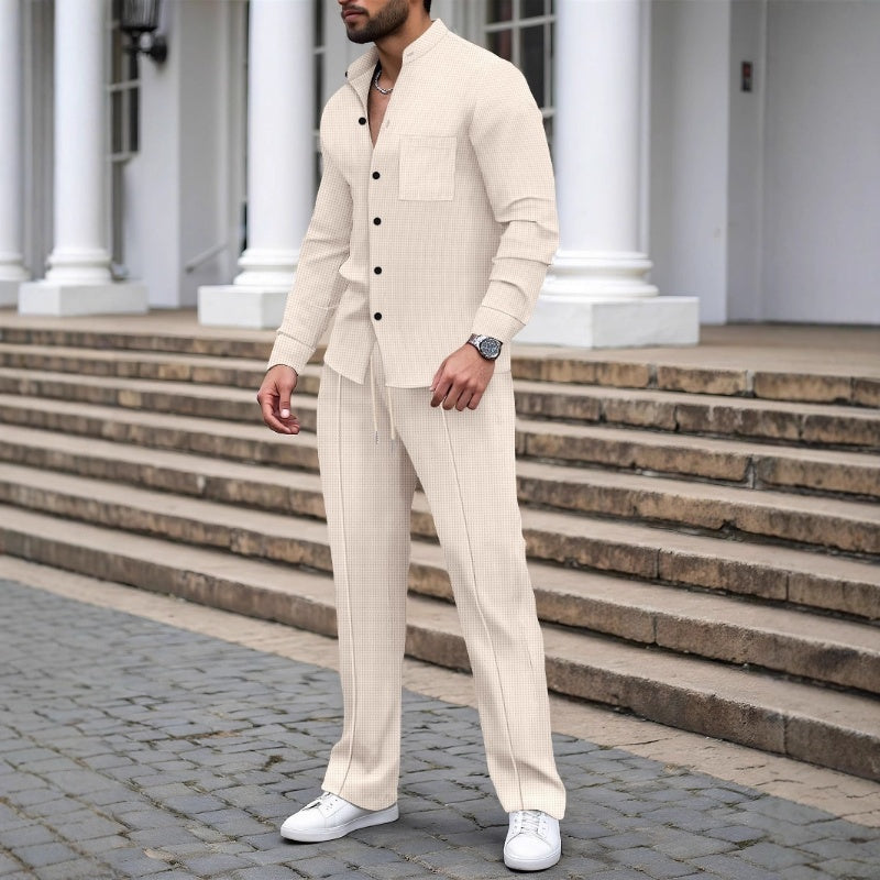 Benos | Casual Waffel Shirt Hosen Set