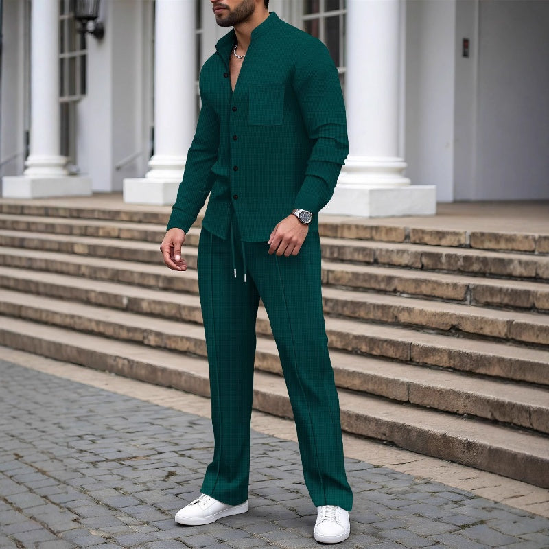 Benos | Casual Waffel Shirt Hosen Set