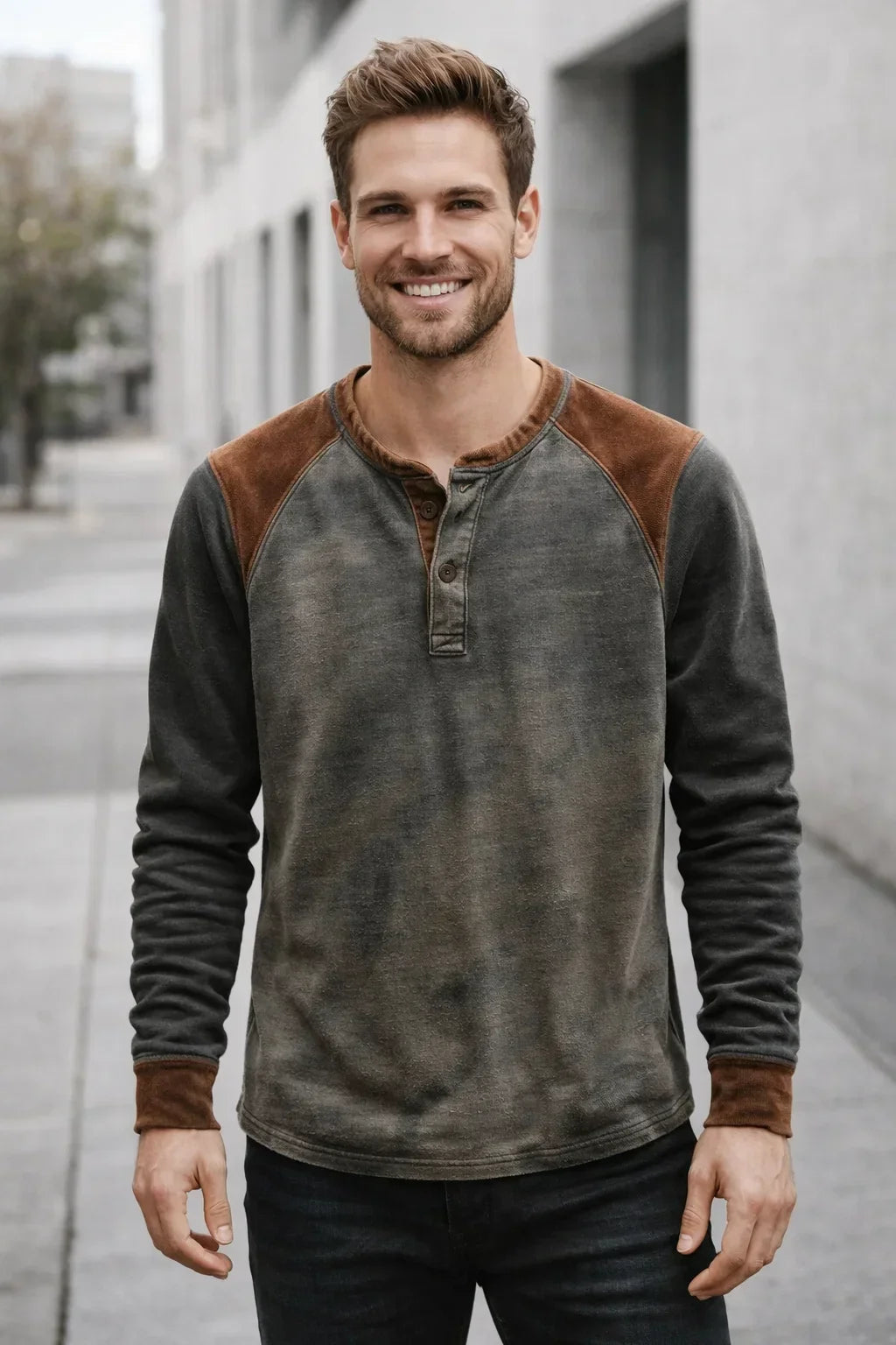 Rafir | Henley-Shirt Langarm & Komfortabel
