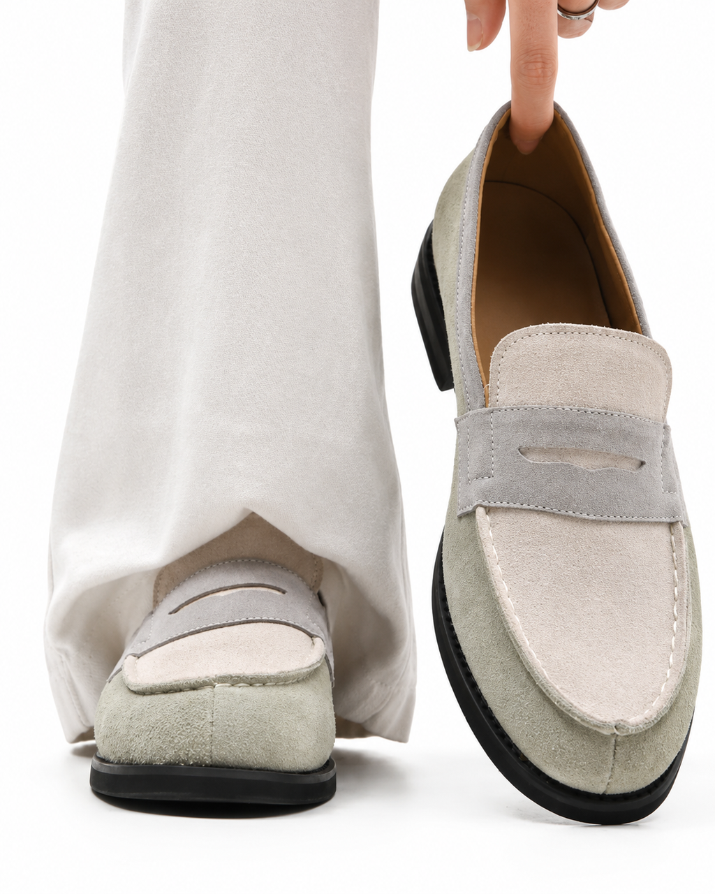 Greyson | Herren Flachboden Kunstwildleder Slipper Sommer Loafers
